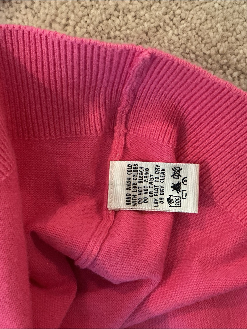 Lilly Pulitzer Pink V-Neck Sweater with Green and yellow Trim - Picture 3 of 3